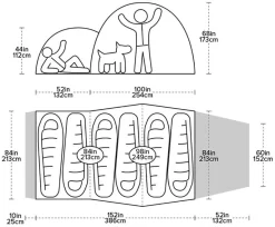 Big Agnes Mad House 6 Tenda, Grigio -Equipaggiamento Da Campeggio big agnes mad house 6 tent red gray 8