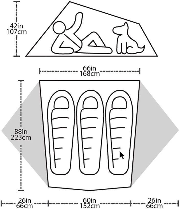 Big Agnes Tiger Wall UL3 Tenda, Beige/grigio 5 Big Agnes Tiger Wall UL3 Tenda, Beige/grigio - immagine 5