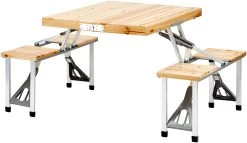 CAMPZ Iwaki Set Tavolo Da Picnic Legno Di Abete, Marrone/grigio