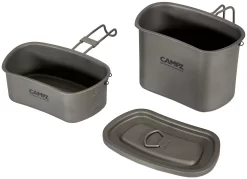 CAMPZ Titanium Canteen Set -Equipaggiamento Da Campeggio campz titanium canteen set withlunch box and canteen cup 7