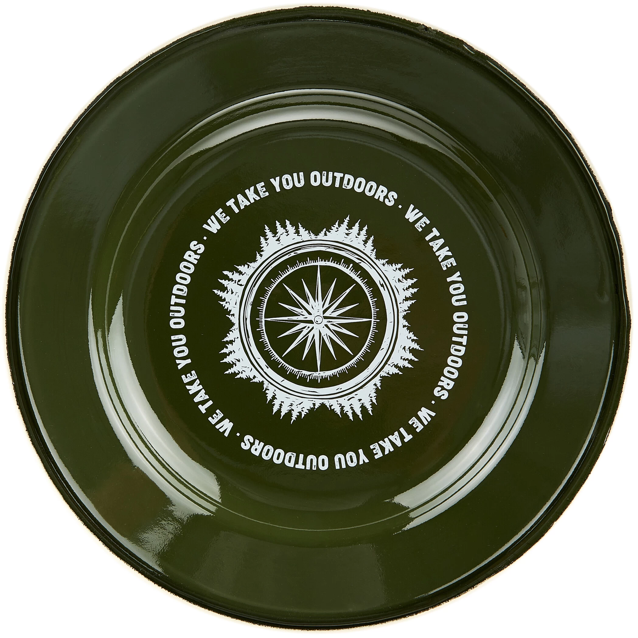 CAMPZ Wanderlust Piatto Piano Smaltato, Verde/bianco 2 CAMPZ Wanderlust Piatto Piano Smaltato, Verde/bianco - immagine 2