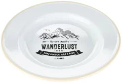 CAMPZ Wanderlust Piatto Piano Smaltato, Verde/bianco 6 CAMPZ Wanderlust Piatto Piano Smaltato, Verde/bianco -Equipaggiamento Da Campeggio campz wanderlust enamel flat plate forrest green white cream 3