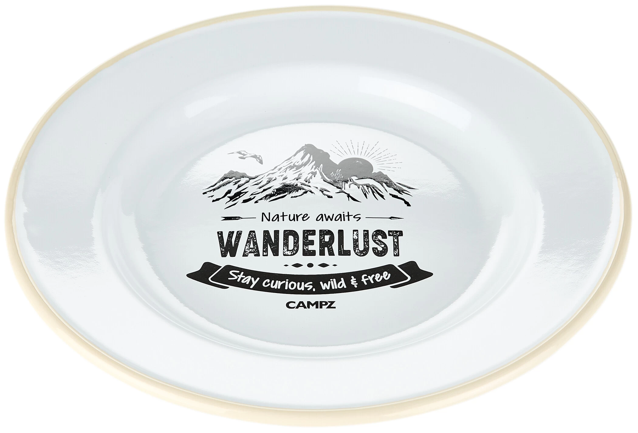 CAMPZ Wanderlust Piatto Piano Smaltato, Verde/bianco 3 CAMPZ Wanderlust Piatto Piano Smaltato, Verde/bianco - immagine 3