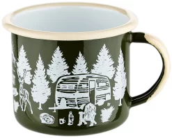 CAMPZ Wanderlust Tazza Smaltata, Verde/bianco