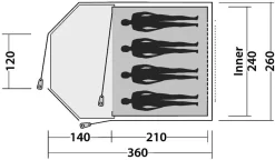 Easy Camp Blazar 400 Tenda, Blu -Equipaggiamento Da Campeggio easy camp corona 400 tent turquoise 3 1