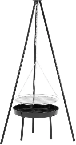 Easy Camp Camp Fire Treppiede Deluxe, Nero/argento