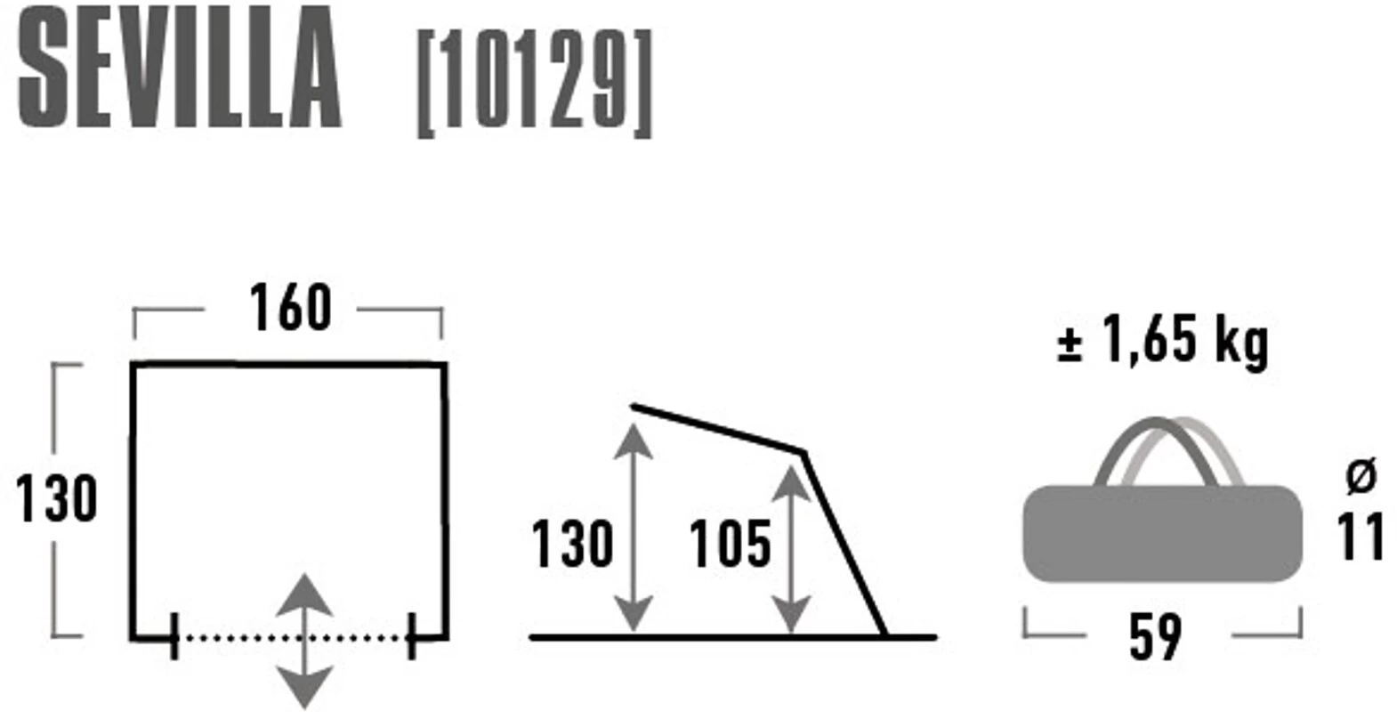 High Peak Sevilla Tenda Da Spiaggia, Grigio/blu 3 High Peak Sevilla Tenda Da Spiaggia, Grigio/blu - immagine 3