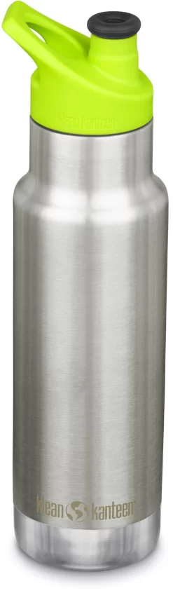 Klean Kanteen Classic Narrow VI Borraccia 355ml Con Sport Cap Bambino, Argento/grigio